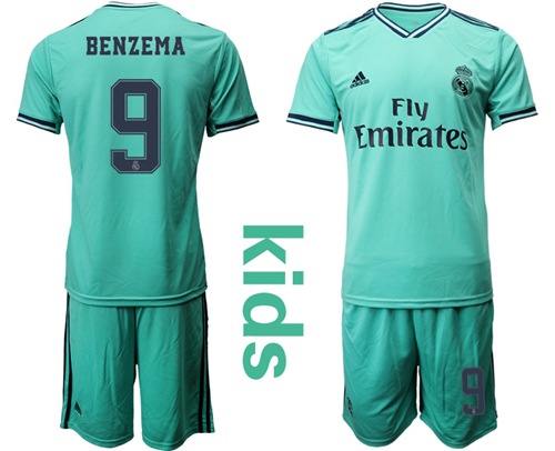 Real Madrid #9 Benzema Third Kid Soccer Club Jersey